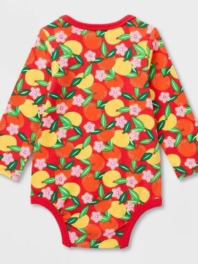 Citrus Floral Long-Sleeve Baby Bodysuit Lunar New Year by Target